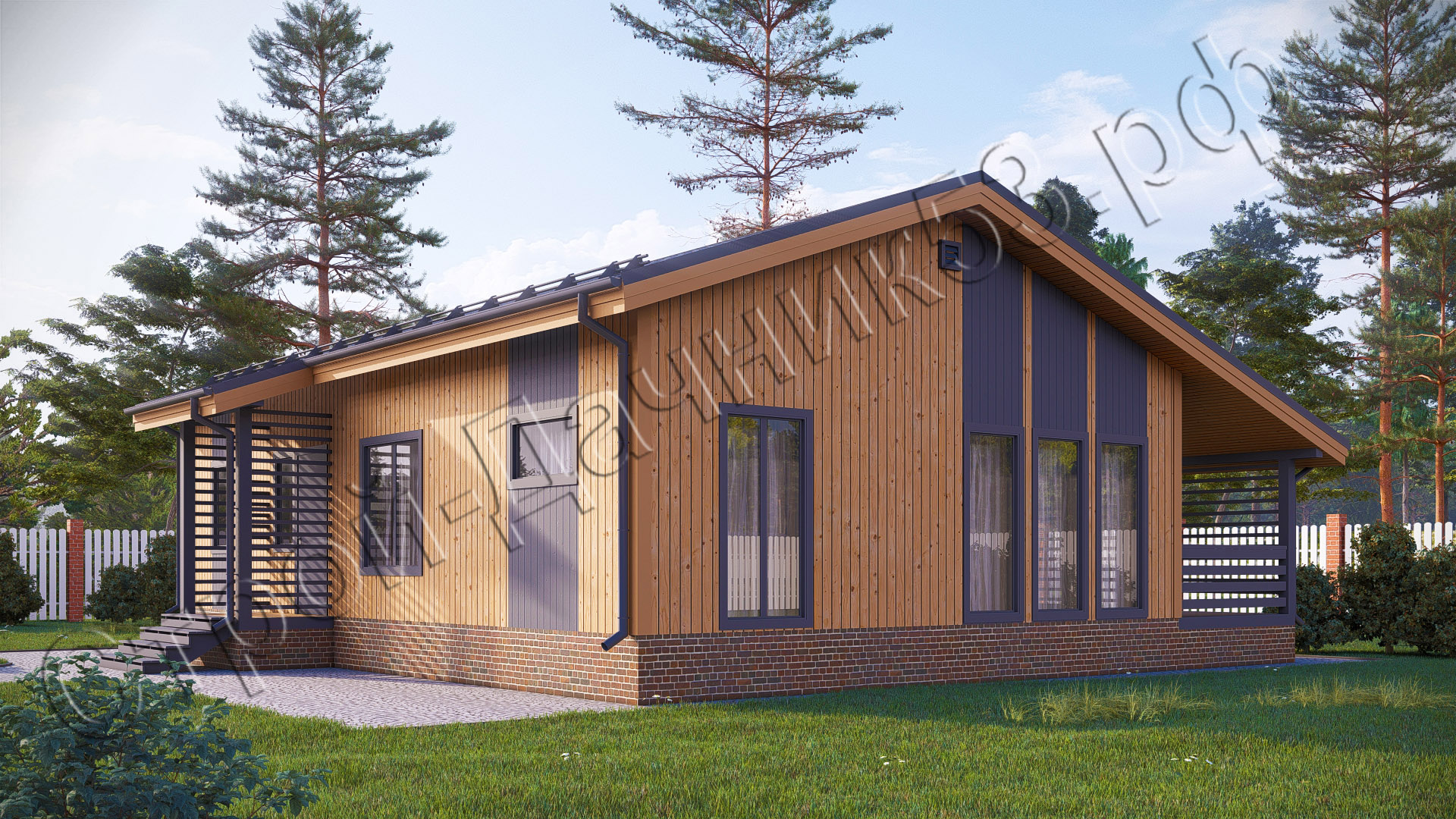 Проект каркасно-щитового дома Д–47